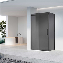 Душевое ограждение Vincea Como-N 160x80 см VSR-4CN8016CGB (стекло 8 мм) чёрный/тонированное фото 