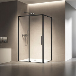 Душевое ограждение Vincea Slim 130x80 см VSR-6SL8013CLB (стекло 8 мм) чёрный/прозрачное фото 