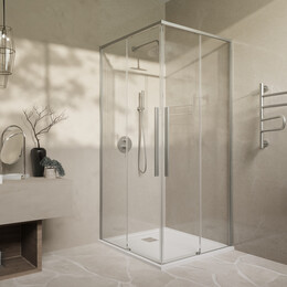 Душевое ограждение Vincea Slim-N 100x80 см VSS-4SN8010CLBN, никель/прозрачное фото 