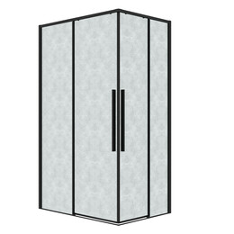 Душевое ограждение Grossman Galaxy 90х80 см 300.K33.01.9080.21.02, чёрный/шиншилла фото 