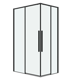 Душевое ограждение Grossman Galaxy 110х100 см 300.K33.01.1110.21.00, чёрный/прозрачное фото 