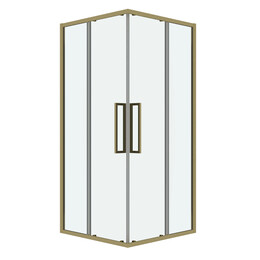 Душевое ограждение Grossman Cosmo 80х80 см 300.K33.02.8080.32.00, золото/прозрачное фото 