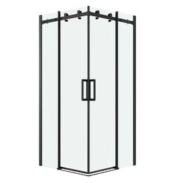 Душевое ограждение Grossman Classic 90х90 см 300.K33.04.9090.21.00 (стекло 8 мм) чёрный/прозрачное фото 