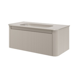 Тумба подвесная с раковиной-столешницей Armadi Art Voi 100 см 782-100-R-C (раковина 786-100-C без отв.) cashmere фото 