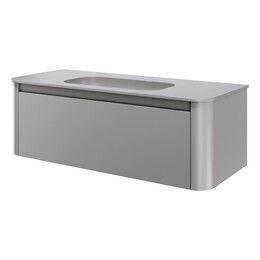 Тумба подвесная с раковиной-столешницей Armadi Art Voi 120 см 782-120-L (раковина 786-120-L без отв) luna фото 