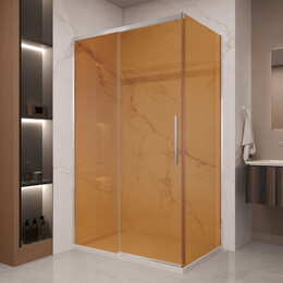 Душевое ограждение Vincea Stella 120x90 см VSR-1ST9012GS (стекло 8 мм) хром/янтарь фото 