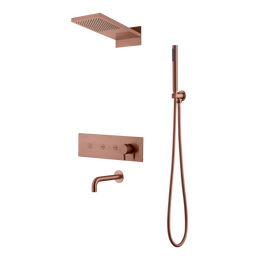 Душевая система для ванны Boheme Fusion 130-2-CB (со скрытой частью) медь брашированная фото 