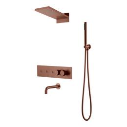 Душевая система для душа с термостатом Boheme Fusion 131-2-BRB (со скрытой частью) бронза брашированная фото 