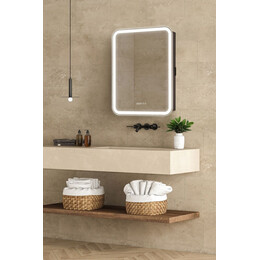 Зеркало-шкаф Art&Max Platino 60 см AM-Pla-600-800-1D-R-DS-FC-H-T-Grey, антрацит фото 