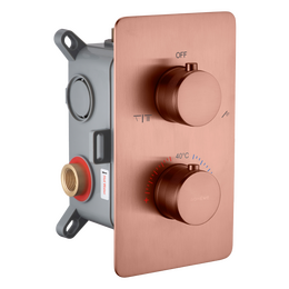 Термостат для душа Boheme Сell 134-2-CB (со скрытой частью) брашированная медь фото 