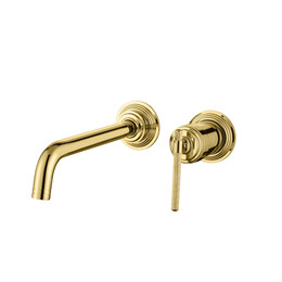 Смеситель для раковины настенный Boheme Eterna 175-G (со скрытой частью) золото фото 