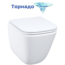 Унитаз подвесной безободковый Iddis Torr TOQFDSEi25 с тонкой крышкой микролифт (система смыва Торнадо) фото 