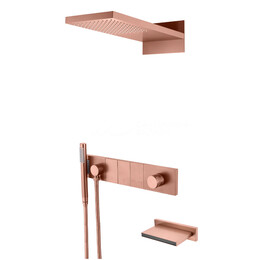 Душевая система для ванны Boheme Zodiac 132-2-CB (со скрытой частью) медь брашированная фото 