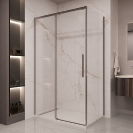 Душевое ограждение Vincea Stella 120x100 см VSR-1ST1012CLGM (стекло 8 мм) вороненая сталь/прозрачное фото 