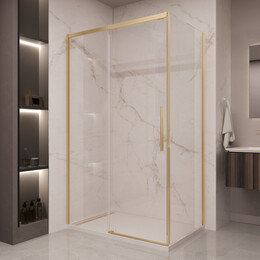 Душевое ограждение Vincea Stella 130x80 см VSR-1ST8013CLG (стекло 8 мм) брашированное золото/прозрачное фото 