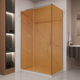 Душевое ограждение Vincea Stella 120x90 см VSR-1ST9012GSBN (стекло 8 мм) брашированный никель/янтарь фото 