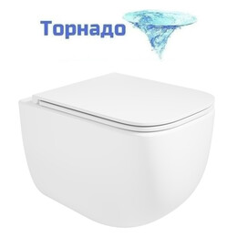 Унитаз подвесной безободковый Vincea Era VT1-58TFS с ультратонкой крышкой микролифт (Система смыва торнадо) фото 