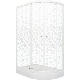 Душевое ограждение Triton Коралл 120x80 см L Щ0000061780, белый/мозаика фото 