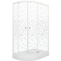 Душевое ограждение Triton Коралл 120x80 см R Щ0000061781, белый/мозаика фото 