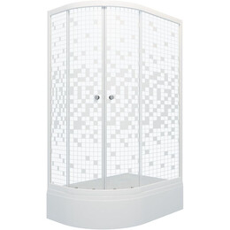 Душевое ограждение Triton Коралл 120x80 см R Щ0000061783, белый/мозаика фото 