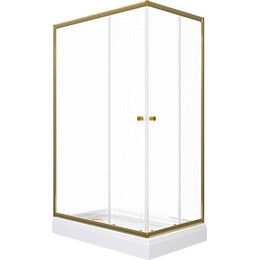 Душевое ограждение Triton Вента 120x80 см Щ0000073919, золото/прозрачное фото 
