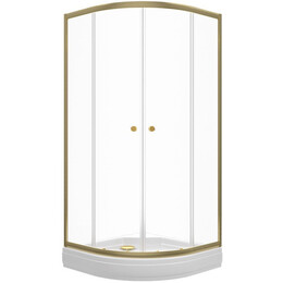 Душевое ограждение Triton Альфа 90x90 см Щ0000073921, золото/прозрачное фото 