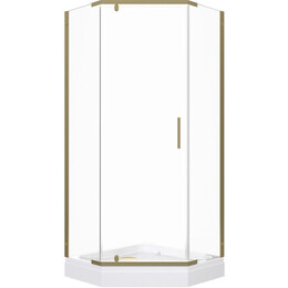 Душевое ограждение Triton Дека 100x100 см Щ0000073924, золото/прозрачное фото 