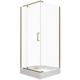 Душевое ограждение Triton Терра 90x90 см Щ0000073931, золото/прозрачное фото 