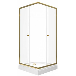 Душевое ограждение Triton Вента 90x90 см Щ0000076255, золото/прозрачное фото 