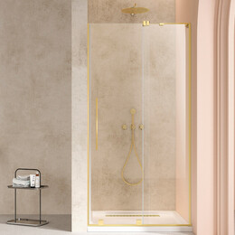 Душевая дверь Vincea Walk-In 120 см VDS-4WSL120CLG-R (стекло 8 мм) брашированное золото/прозрачное фото 