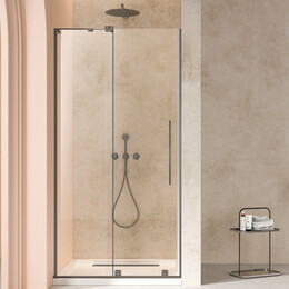 Душевая дверь Vincea Walk-In 120 см VDS-4WSL120CLGM-L (стекло 8 мм) вороненая сталь/прозрачное фото 