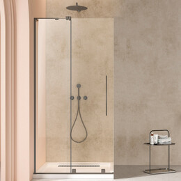 Душевая перегородка Vincea Walk-In 120 см VSW-4WSL120CLGM-L (стекло 8 мм) вороненая сталь/прозрачное фото 