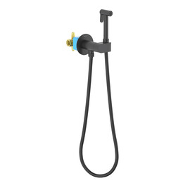 Гигиенический душ Aquatek Оберон AQ1024MB (со скрытой частью и с прогрессивным картриджем) чёрный матовый фото 