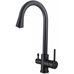 Смеситель для кухни Aquatek Вега AQ1085MB, чёрный матовый, Цвет производителя: чёрный матовый фото 