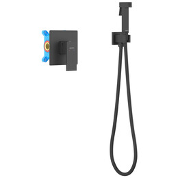 Набор для гигиенического душа Aquatek Либра AQ1619MB (со скрытой частью) чёрный матовый фото 