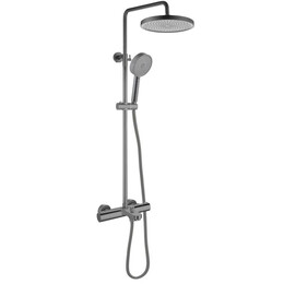 Душевая стойка с термостатом Aquatek Вега AQ2043BGM, оружейная сталь фото 