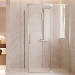 Душевое ограждение Vincea Extenza 90-100x90 см VSR-4EX901090CLBN (стекло 8 мм) брашированный никель/прозрачное фото 