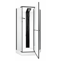 Душевая кабина Ceruttispa Chika 90x90 см CHIKA901BF, чёрный/матовое (безсиликоновая сборка) фото 