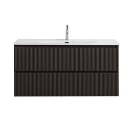 Тумба подвесная с раковиной BelBagno 120 см UNO-1200-2C-SO-GSO (раковина CZR-8073-120) тёмно-серый матовый фото 
