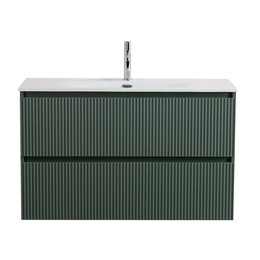 Тумба подвесная с раковиной-столешницей BelBagno 100 см UNO-1000-2C-SO-VO (раковина BB-8099-100) еловый матовый фото 