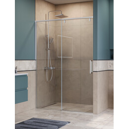 Душевая дверь BelBagno 140 см SOFT_CLOSE-1-BF-1-140-C-Cr, хром/прозрачное фото 