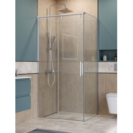 Душевое ограждение BelBagno 100x80 см SOFT_CLOSE-1-AH-1-100/80-C-Cr, хром/прозрачное фото 