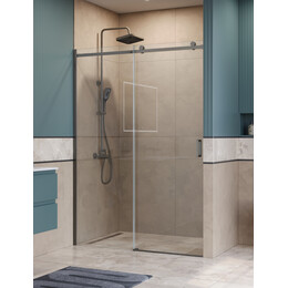 Душевая дверь BelBagno 150 см SOFT_CLOSE-2-BF-1-150-C-GM, оружейная сталь/прозрачное фото 