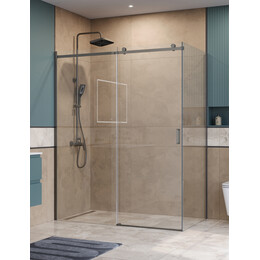 Душевое ограждение BelBagno 160x100 см SOFT_CLOSE-2-AH-1-160/100-C-GM, оружейная сталь/прозрачное фото 