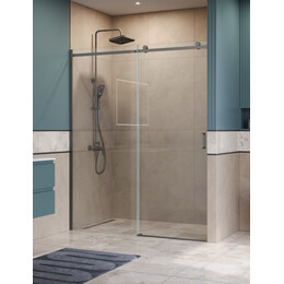 Душевая дверь BelBagno 160 см SOFT_CLOSE-2-BF-1-160-C-GM, оружейная сталь/прозрачное фото 