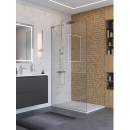 Душевая перегородка BelBagno 100 см UNO-L-1-TB-100-C-Cr, хром/прозрачное фото 