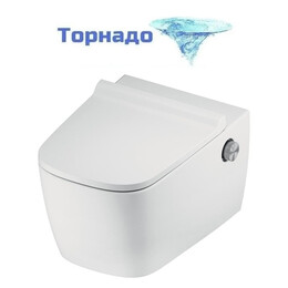 Унитаз-биде подвесной безободковый TECEone 9700213 с тонкой крышкой (система смыва Торнадо) фото 