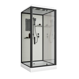 Душевая кабина Niagara Standart 80x80 см ST80/15Q/BL (безсиликоновая сборка) чёрный/прозрачное фото 