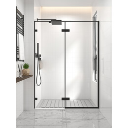 Душевая дверь Veconi Premium Alassio 120 см AL-120-00-B-C4, чёрный матовый/прозрачное фото 