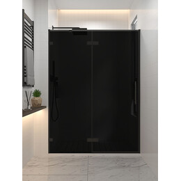 Душевая дверь Veconi Premium Alassio 120 см AL-120-11-BB-C4, чёрный матовый/тонированное фото 